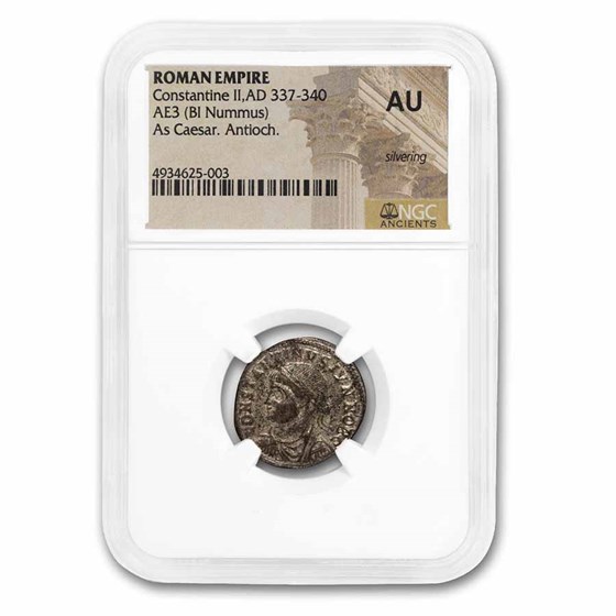 Rome BI Nummus Constantine II 337-340 AU NGC (RIC VII 73) Rome BI Nummus Constantine II 337-340 AU NGC (RIC VII 73)