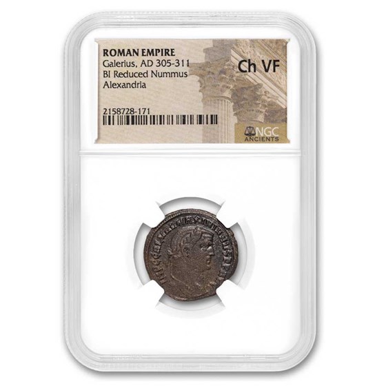 Rome BI Reduced Nummus Galerius 305-311 AD Ch VF NGC (Random) Rome BI Reduced Nummus Galerius 305-311 AD Ch VF NGC (Random)