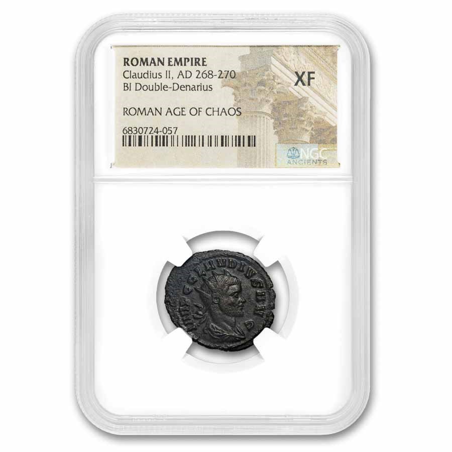 Rome Dbl Denarius Claudius II 268-270 AD XF NGC