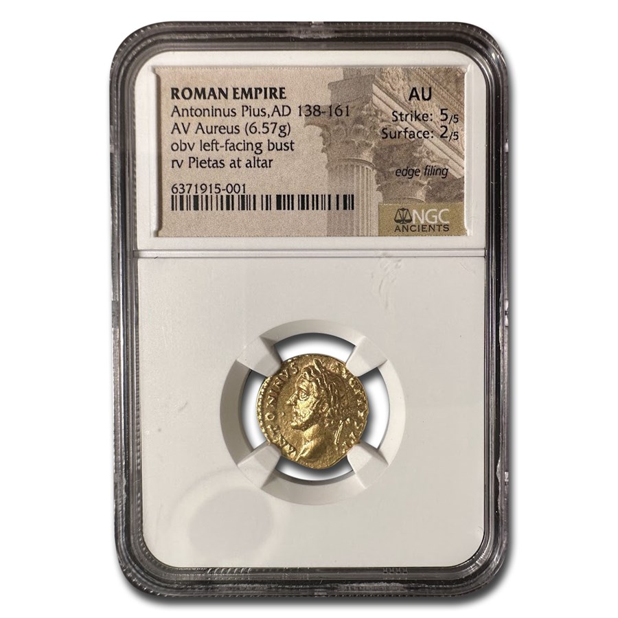 Rome Gold Aureus Antoninus Pius (138-161 AD) AU NGC (RIC III 53c)