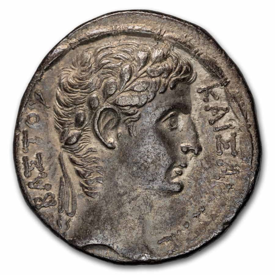 Rome Syria AR Tetradrachm Augustus (27 BC-14 AD) Ch XF (RPC 4151)