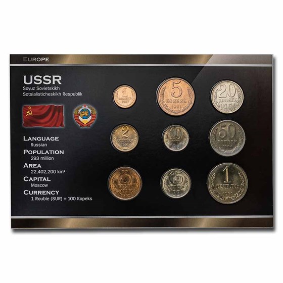 Russia USSR 9-Coin Set BU Russia USSR 9-Coin Set BU