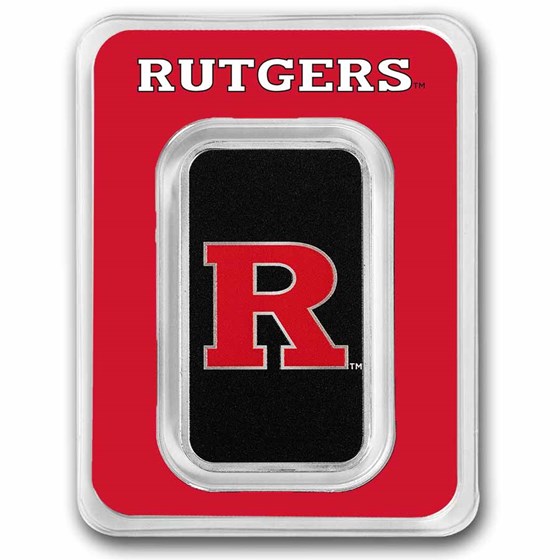 Rutgers University 1 oz Silver Colorized Bar (in TEP)