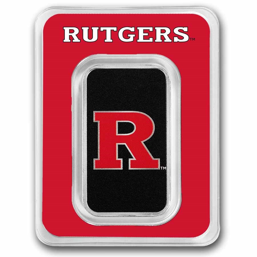 Rutgers University 1 oz Silver Colorized Bar (in TEP)