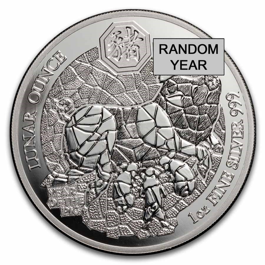 Rwanda 1 oz Silver Lunar Proof (Random Year)