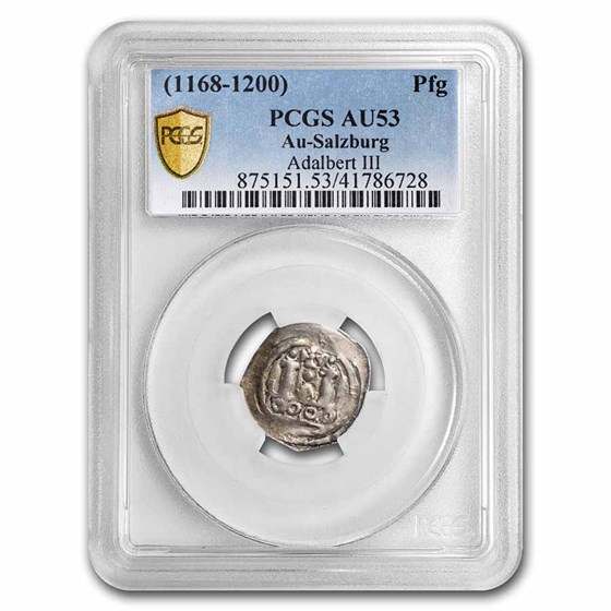 Salzburg Silver Pfennig Adalbert III (1168-1200 AD) AU-53 PCGS Salzburg Silver Pfennig Adalbert III (1168-1200 AD) AU-53 PCGS