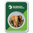 San Diego Zoo 1 oz Colorized Silver Elephant in TEP