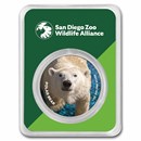 San Diego Zoo 1 oz Colorized Silver Polar Bear in TEP