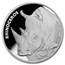 San Diego Zoo 1 oz Silver Proof Rhinoceros (w/Box & COA)