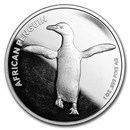 San Diego Zoo 1 oz Silver Round African Penguin (Abrasions)