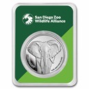San Diego Zoo 1 oz Silver Round Elephant in TEP