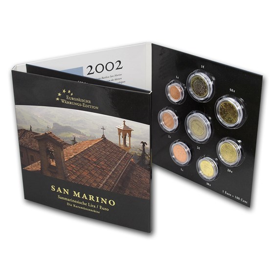 San Marino Lira-Euro Coin Set BU San Marino Lira-Euro Coin Set BU