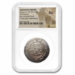 Sasanian Empire AR Drachm King Khusru II (591-628 AD) AU NGC