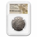 Sasanian Empire AR Drachm King Khusru II (591-628 AD) CH Fine NGC
