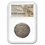 Sasanian Empire AR Drachm King Khusru II (591-628 AD) CH VF NGC