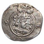 Sasanian Empire AR Drachm King Khusru II (591-628 AD) VF NGC