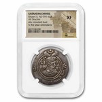 Sasanian Empire AR Drachm King Khusru II (591-628 AD) XF NGC