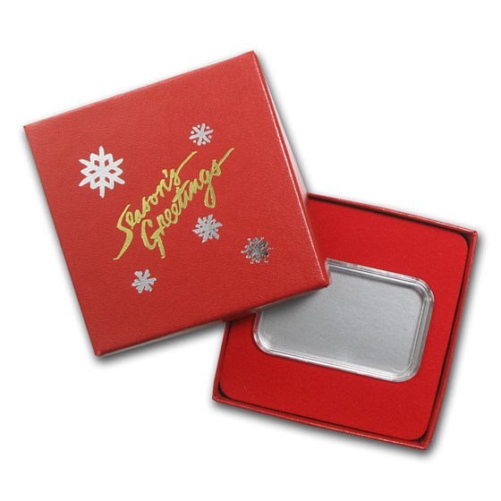 Season's Greetings Red Gift Box for 1 oz Silver Bars Season's Greetings Red Gift Box for 1 oz Silver Bars