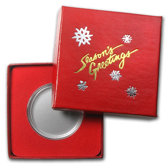Season's Greetings Red Gift Box for Silver Round (39mm) Season's Greetings Red Gift Box for Silver Round (39mm)