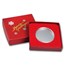 Season's Greetings Red Gift Box for Silver Round (39mm)
