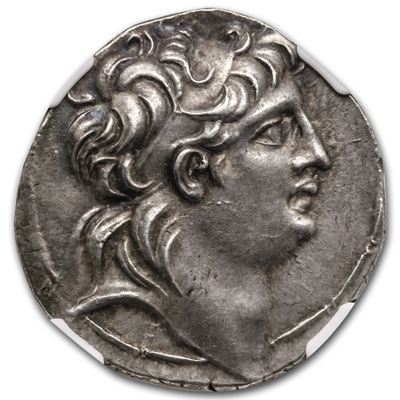 Seleucid Silver Tetradrachm Antiochus VII (138-129 BC) CH AU NGC Seleucid Silver Tetradrachm Antiochus VII (138-129 BC) CH AU NGC