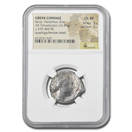 Sicily Panormus Silver Tetradrachm (317-289 BC) Ch XF NGC (3/3) Sicily Panormus Silver Tetradrachm (317-289 BC) Ch XF NGC (3/3)