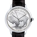 Silver American Buffalo Leather Watch