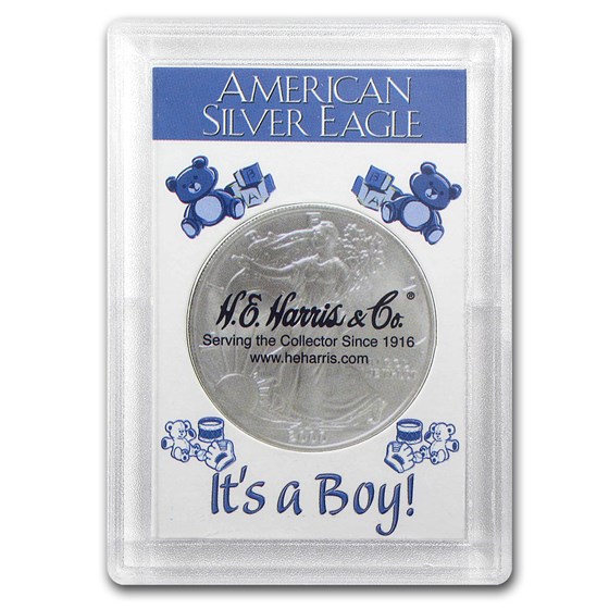 Silver American Eagle Harris Holder (It's A Boy! Design)