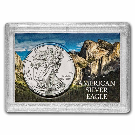Silver American Eagle Harris Holder (Mountain Forest Design) Silver American Eagle Harris Holder (Mountain Forest Design)