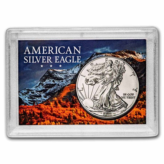 Silver American Eagle Harris Holder (Snow-Capped Mountain Design)