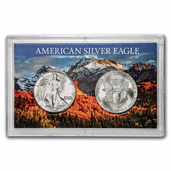 Silver American Eagle Harris Holder (Two-Coin, Snowy Mountain) Silver American Eagle Harris Holder (Two-Coin, Snowy Mountain)