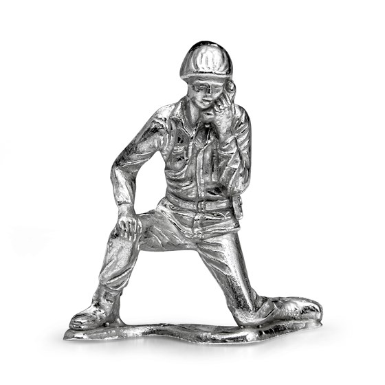Silver Army Figurine - Radioman Soldier Silver Army Figurine - Radioman Soldier