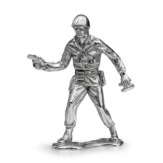 Silver Army Figurine - Sergeant "Sarge" Silver Soldier Silver Army Figurine - Sergeant "Sarge" Silver Soldier