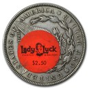 Silver Dollar - Lady Luck Casino and Saloon (Red/White Sticker)