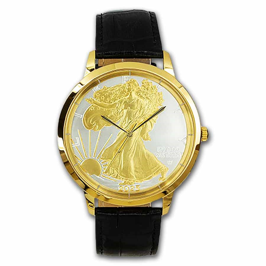 Silver Gilded American Liberty Gold Tone Watch