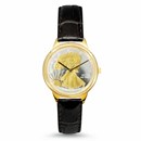 Silver Gilded Walking Liberty Medallion Gold Tone Watch