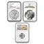 Silver Through the Ages 3-Coin Set NGC (Ancient-Modern)