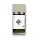 Silver-tone Ace Hinged Money Clip