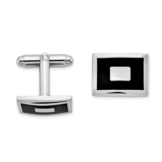 Silver-tone Enameled Rectangular Cuff Links Silver-tone Enameled Rectangular Cuff Links