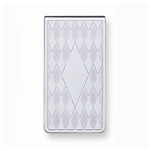 Silver-tone Money Clip - Argyle