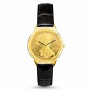 Silver Walking Liberty Medallion Gold Tone Watch