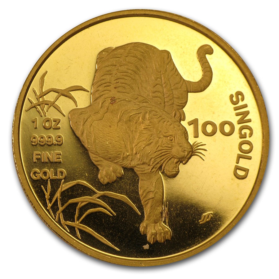 Buy Singapore 100 SinGold 1 oz Gold Coins BU (Scruffy) APMEX