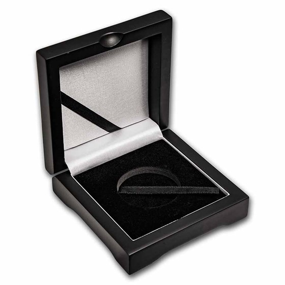 Single Coin Wood Presentation Box- Fits Up to 40 mm (Black Matte) Single Coin Wood Presentation Box- Fits Up to 40 mm (Black Matte)