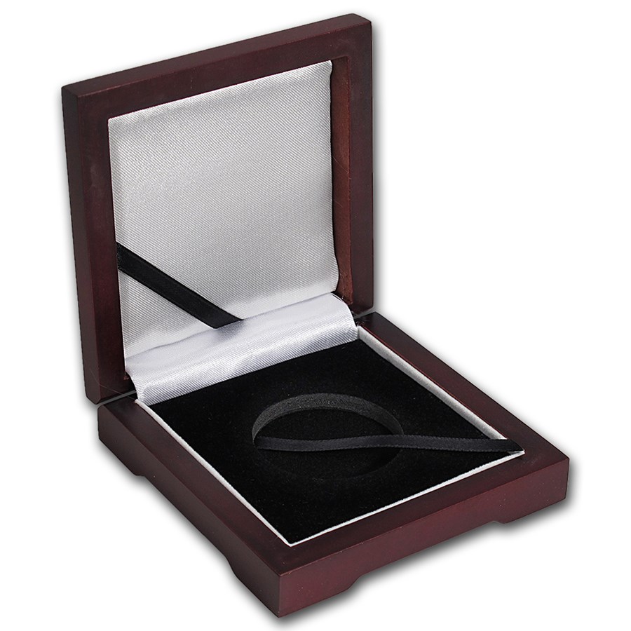 Buy Single Coin Wood Presentation Box - Fits Up to 40 mm (Mahogany) | APMEX