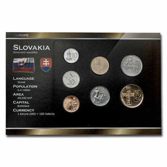 Slovakia Pre-Euro 7-Coin Set BU