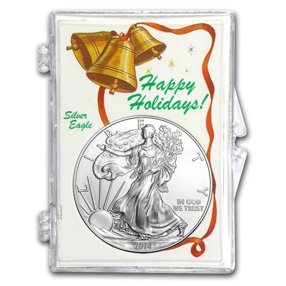 Snap-Lock Holder - Happy Holidays (Silver Eagle) Snap-Lock Holder - Happy Holidays (Silver Eagle)