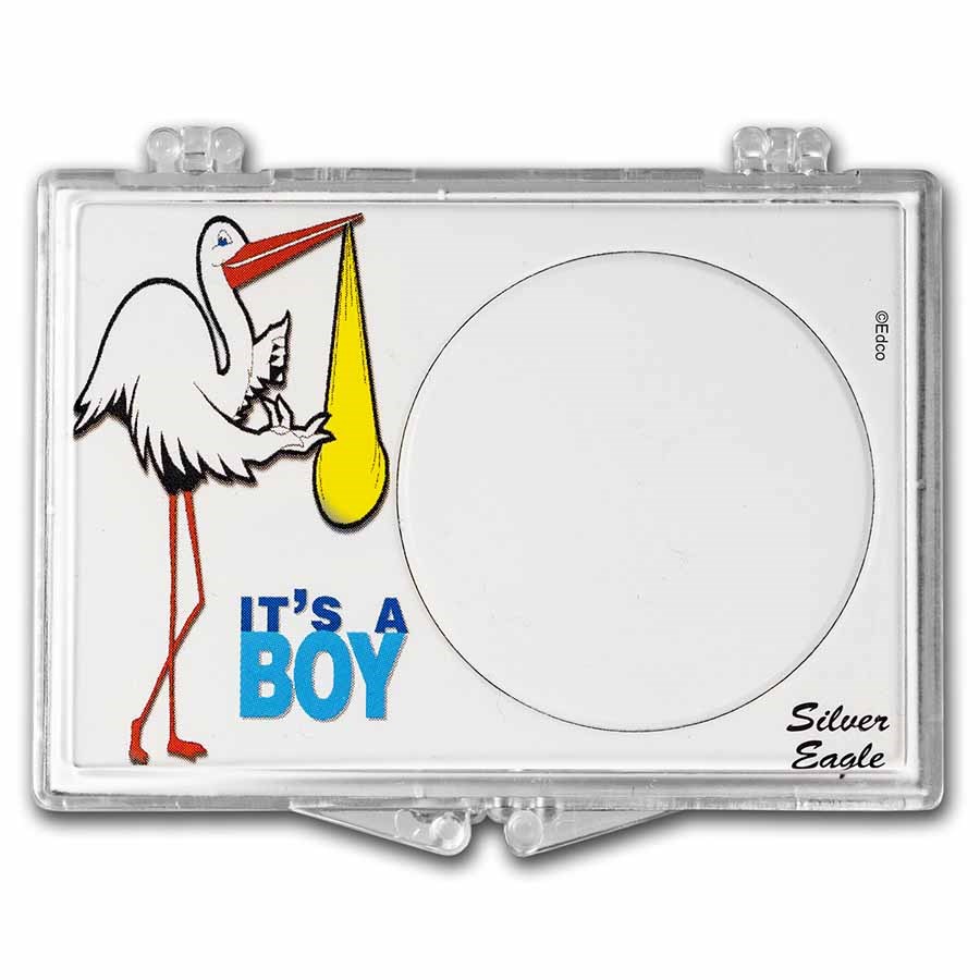 Snap-Lock Holder - "It's a boy!" Stork (Silver Eagle)