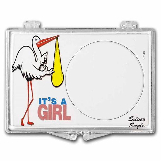 Snap-Lock Holder - "It's a girl!" Stork (Silver Eagle) Snap-Lock Holder - "It's a girl!" Stork (Silver Eagle)