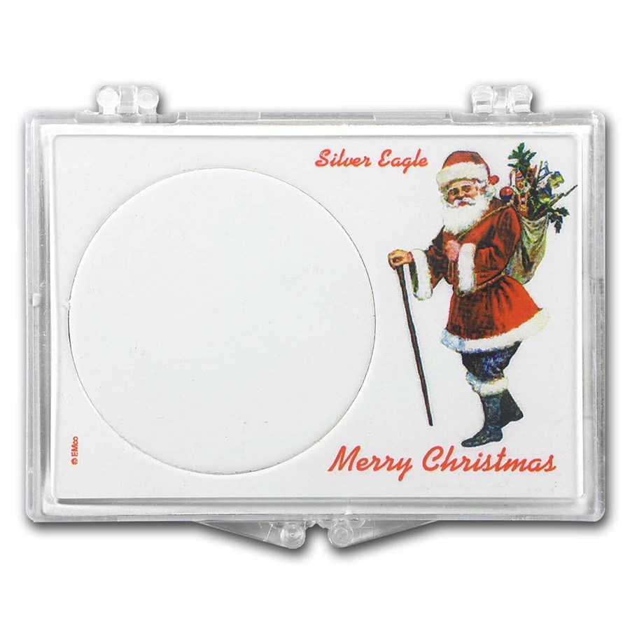 Snap-Lock Holder - Merry Christmas Santa (Silver Eagle)
