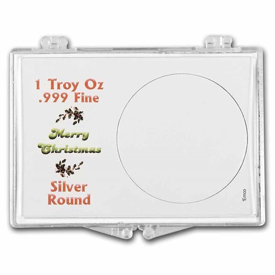 Snap-Lock Holder - Merry Christmas (Silver Round) Snap-Lock Holder - Merry Christmas (Silver Round)